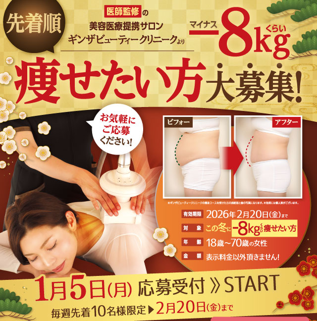 医師監修の美容医療提携サロンだから結果が違います!本気で痩せたい方大募集!