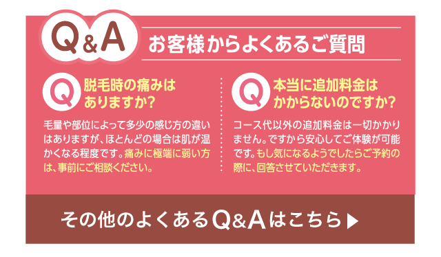 お客様からよくあるご質問